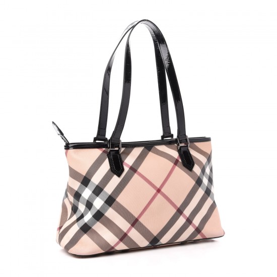 BURBERRY Supernova Check Regent Tote Black