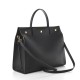 BURBERRY Grainy Calfskin Medium Title Bag Black