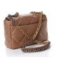 2CHANEL Lambskin Quilted Large 19 Flap Brown