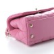 CHANEL Caviar Quilted Lizard Embossed Extra Mini Coco Handle Flap Pink