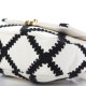 CHANEL Calfskin Crochet Medium 19 Flap White Black