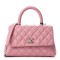 CHANEL Caviar Quilted Mini Coco Handle Flap Pink