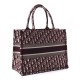 DIOR Oblique Small Book Tote Burgundy Multicolor