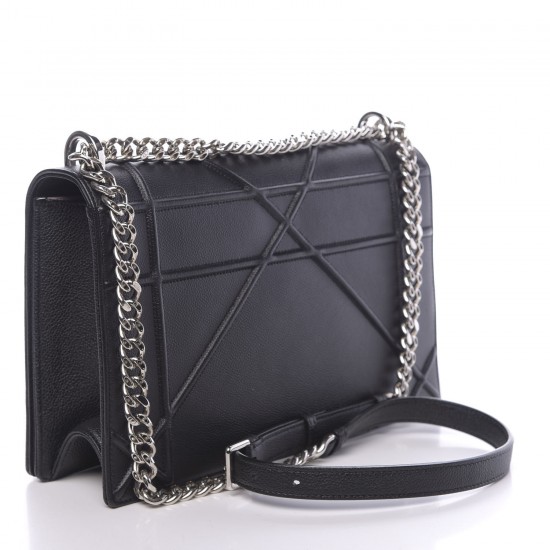 DIOR Grained Calfskin Large Diorama Black