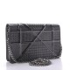 DIOR Metallic Micro-Cannage Diorama Wallet on Chain Pouch Onyx Black