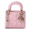 DIOR Lambskin Cannage Mini Lady Dior Rose Clair