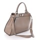 FENDI Calfskin Romano Selleria Medium Peekaboo Iconic Satchel Beige