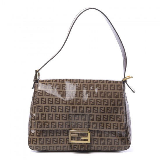 FENDI Vinyl Zucchino Mama Baguette Tobacco