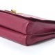 FENDI Grained Calfskin Pequin Embossed Medium Claudia Shoulder Bag Burgundy