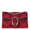 GUCCI Monogram Velvet Super Mini Dionysus Bag Red