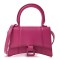 BALENCIAGA Grained Calfskin Hourglass Top Handle Bag Mini Fuchsia