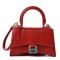 BALENCIAGA Shiny Box Calfskin Hourglass Top Handle Bag XS Bright Red