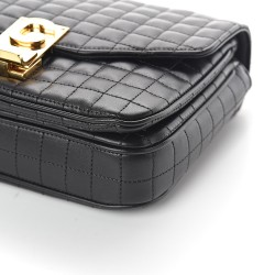 CELINE Calfskin Quilted Medium C Bag Black