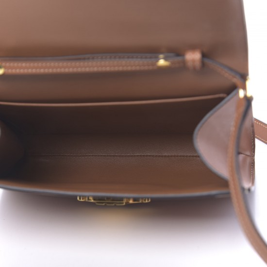 CELINE Natural Calfskin Triomphe Strap Bag Tan