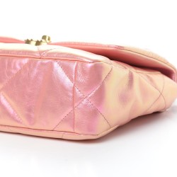 CHANEL Iridescent Calfskin Quilted Medium 19 Flap Pink