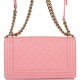 1Chanel Pink Quilted Caviar Medium Boy Bag Light Gold Hardware