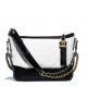 CHANEL Aged Calfskin Quilted Small Gabrielle Hobo White black