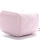 1CHANEL Caviar Quilted Mini Vanity Case With Chain Light Pink