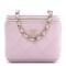 1CHANEL Caviar Quilted Mini Vanity Case With Chain Light Pink