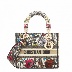 1Dior Lady D-Lite five-pattern embroidery garden flower handbag