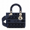 1DIOR velvet series deep blue five grid Lady bag