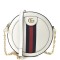 GUCCI Grained Calfskin Mini Ophidia Round Shoulder Bag White