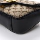 GUCCI Monogram Matelasse Mini GG Marmont Beige Ebony