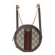 GUCCI GG Supreme Monogram Web Mini Ophidia Round Backpack Brown