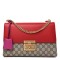 1GUCCI GG Supreme Monogram Medium Padlock Shoulder Bag Hibiscus Pink