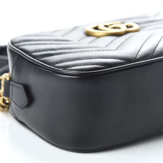 GUCCI GG Marmont small shoulder bag black leather 447632DTD1T1000