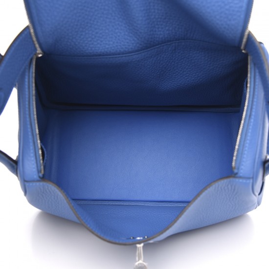 HERMES Taurillon Clemence Lindy 26 Bleu Zellige