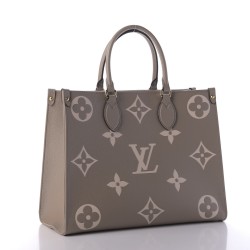 Louis Vuitton LV Empreinte Monogram Giant Onthego MM Tourterelle Creme