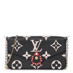 Louis Vuitton LV Empreinte Monogram Giant Crafty Pochette Felicie Black Creme