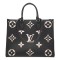 Louis Vuitton LV OnTheGo MM Bicolor Monogram Empreinte Leather Black/Beige M45495