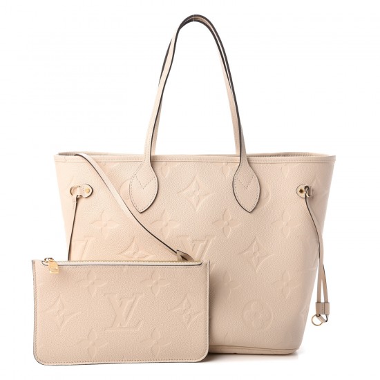 Louis Vuitton LV Empreinte Monogram Giant Neverfull MM Cream