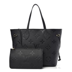 Louis Vuitton LV Neverfull MM Monogram Empreinte Leather Black M45685