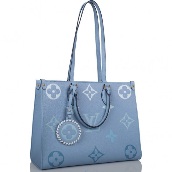 1Louis Vuitton LV Summer Blue By The Pool Empreinte Giant Monogram OnTheGo MM