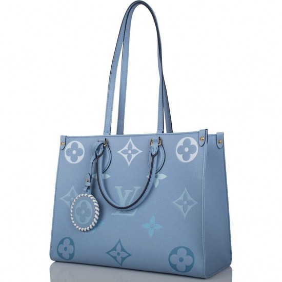 1Louis Vuitton LV Summer Blue By The Pool Empreinte Giant Monogram OnTheGo MM