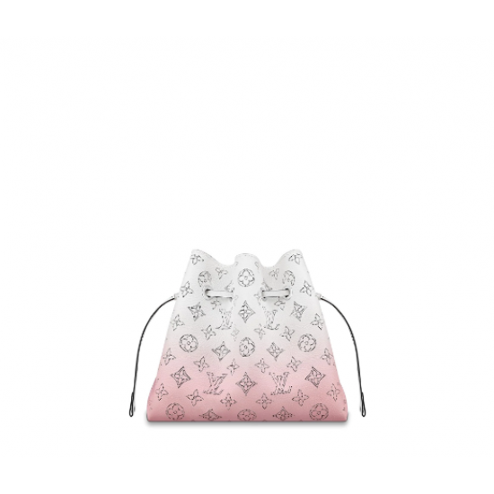 1Louis Vuitton LV printed calfskin BELLA HANDBAG gradient pink