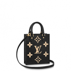 1Louis Vuitton LV Petit Sac Plat Bag Monogram Empreinte Black Silkscreen Organ Bag