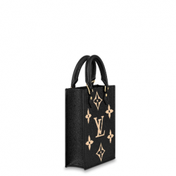 1Louis Vuitton LV Petit Sac Plat Bag Monogram Empreinte Black Silkscreen Organ Bag