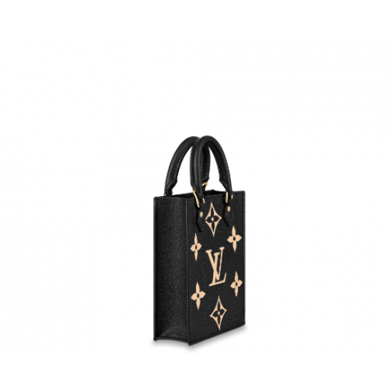 1Louis Vuitton LV Petit Sac Plat Bag Monogram Empreinte Black Silkscreen Organ Bag