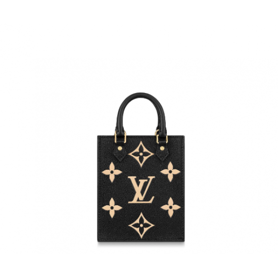 1Louis Vuitton LV Petit Sac Plat Bag Monogram Empreinte Black Silkscreen Organ Bag