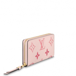 Louis Vuitton LV By The Pool series Monogram Empreinte leather zipper wallet light pink