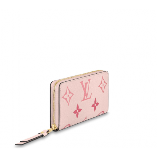 Louis Vuitton LV By The Pool series Monogram Empreinte leather zipper wallet light pink