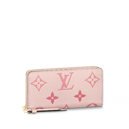 Louis Vuitton LV By The Pool series Monogram Empreinte leather zipper wallet light pink