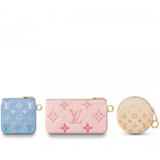 1Louis Vuitton LV Trio Clutch Monogram Empreinte Leather Three-Piece Set