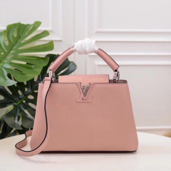 1Louis Vuitton LV Taurillon Capucines PM Magnolia