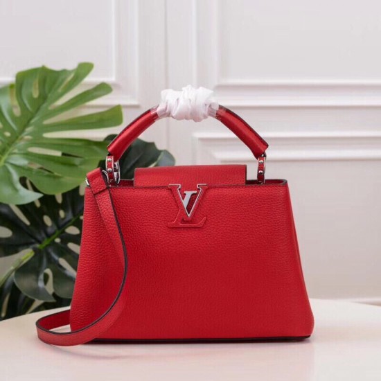 1Louis Vuitton LV Taurillon Capucines BB Rubis