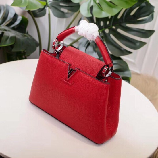 1Louis Vuitton LV Taurillon Capucines BB Rubis